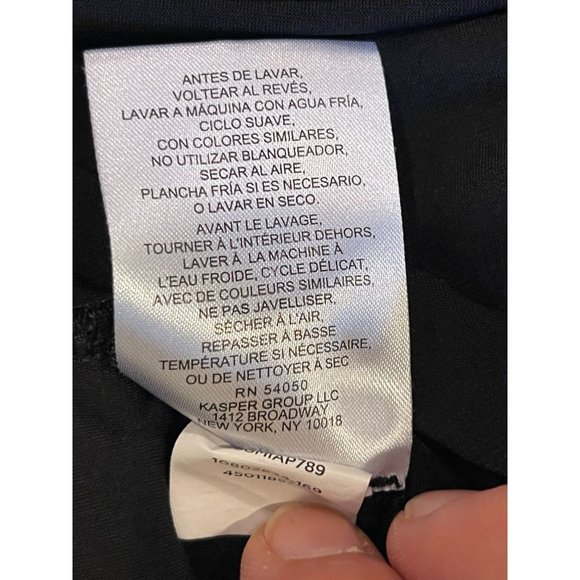 Jones New York Womens Shift Mini Dress Split V Neck Cap Sleeve Black Size 4 - Picture 9 of 9